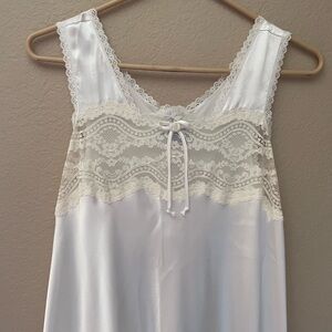Elegant White Satin Nightgown